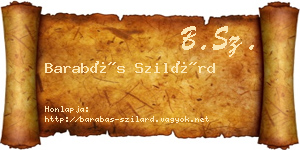Barabás Szilárd névjegykártya