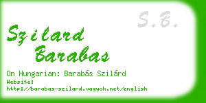 szilard barabas business card